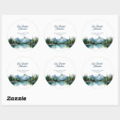 Forest Mountain Rustic Adventure Baby Shower  Ronde Sticker (Vel)