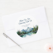 Forest Mountain Rustic Adventure Baby Shower  Ronde Sticker (Envelop)
