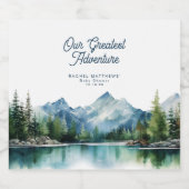 Forest Mountain Rustic Adventure Baby Shower  Sparkling Wijnetiket (Enkel label)