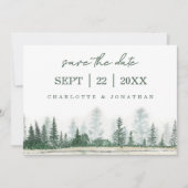 Forest Mountain Waterverf Wedding Save The Date (Voorkant)
