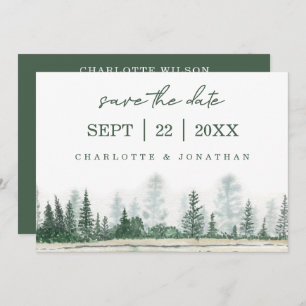Forest Mountain Waterverf Wedding Save The Date