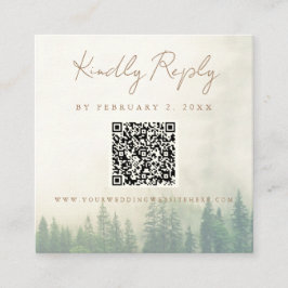 Forest Mountain Wedding Scan Code RSVP Informatiekaartje