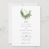 Forest Mountain Woodland Crest Elegante bruiloft Kaart (Voorkant)