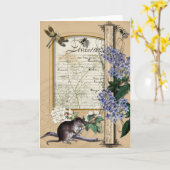 Forest Mouse - blanco Kaart (Gele Bloem)