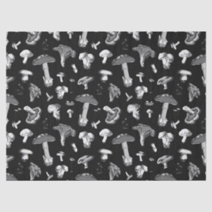 Forest Mushroom Pattern Donkergrijs Tissuepapier