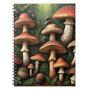 Forest Mushroom Woodland Ferns Natuur Notitieboek