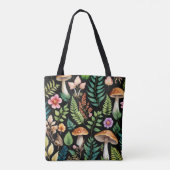 Forest Mushroom Woodland Pattern Art Draagtas (Achterkant)