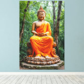 Forest of Calm: The Buddha's Sanctuary Canvas Afdruk (Insitu (Houten vloer))