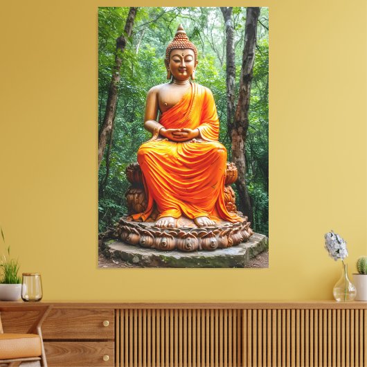 Forest of Calm: The Buddha's Sanctuary Canvas Afdruk (Insitu (Woonkamer))