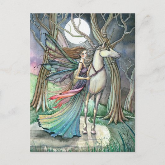 Forest of Dreams Fairy et carte postale Unicorn (Devant)