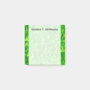 "Forest" of Green Triangle Shapes Pattern + Name Post-it® Notes