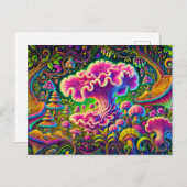 forest of magical mushrooms, glowing with vibrant  briefkaart (Voorkant / Achterkant)