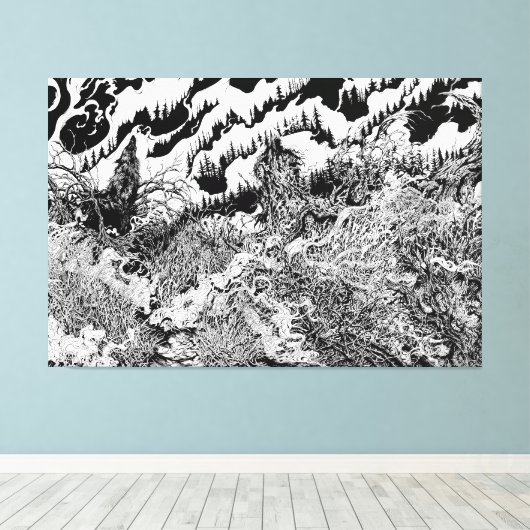 Forest of Shadows Fleece  Canvas Afdruk (Insitu (Houten vloer))