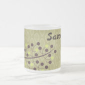 Forest Owl Woodland Frosted Glass Coffee Mok Cup (Center)