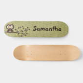 Forest Owl Woodland Hoot Old School Skateboard (Horizontaal)