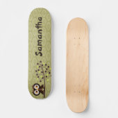 Forest Owl Woodland Hoot Old School Skateboard (Voorkant)