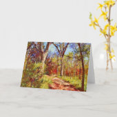 Forest Path Bossen Art Note Kaart (Gele Bloem)