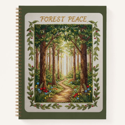 Forest Peace Embroidered Nature Path Journal (Devant)