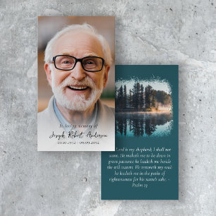 Forest Photo Memorial Prayer Card Visitekaartje