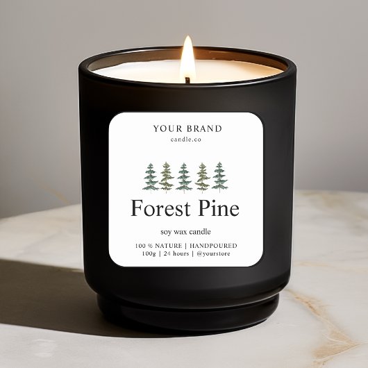 "Forest Pine Candle Label | Custom Evergreen