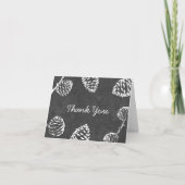 Forest Pine Cones Rustic Chalkboard Bedankkaart (Voorkant)