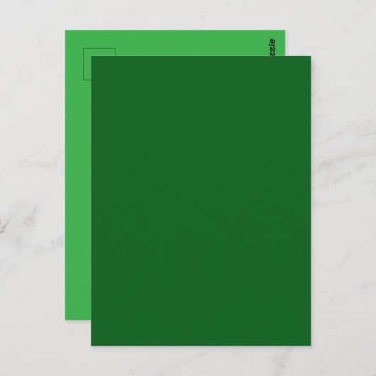 Forest Pine Green Solid Color Briefkaart (Voorkant / Achterkant)