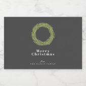 Forest Pine krans vakantie Likeurfles Etiket (Enkel label)