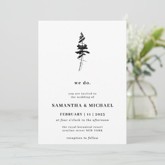 Forest Pine Tree Indie Rustic. Kaart (Staand voorkant)