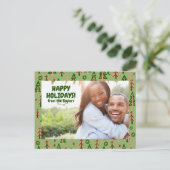 Forest Pine Trees Moon Stars CUSTOM FOTO Holiday Briefkaart (Staand voorkant)