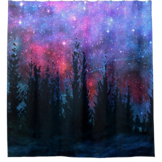 Forest Pines - Starry Sky Shower-gordijn Douchegordijn