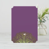 Forest Plum Green Woodpecker Tree Wedding Invites Kaart (Staand voorkant)