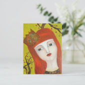 Forest Queen. Kunstschilderij van sprookjesmeisje Briefkaart (Staand voorkant)