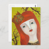 Forest Queen. Kunstschilderij van sprookjesmeisje Briefkaart (Voorkant / Achterkant)
