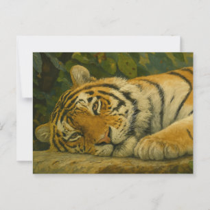 Forest Reverie - Resting Tiger in Oerwoud Light Briefkaart