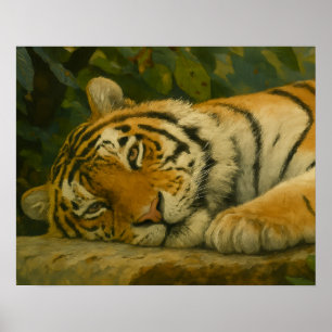 Forest Reverie - Resting Tiger in Oerwoud Light Poster