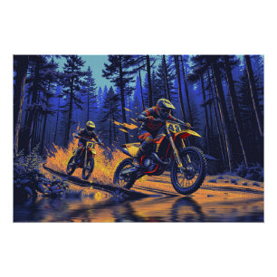 Forest Ride - Motorcross Racers Perfect Poster