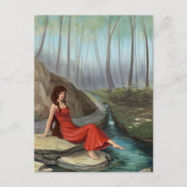 Forest Rivulet - Fantasy Forest Elf Girl Briefkaar Briefkaart