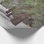 Forest Road Snow Pine Trees Foto Cadeaupapier (Hoek)