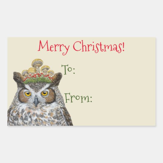 Forest Royal owl naar/van Kerst sticker (Voorkant)
