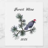 Forest Santa Crow Wine Labels Wijn Etiket (Enkel label)