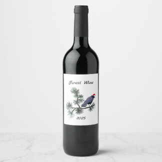 Forest Santa Crow Wine Labels Wijn Etiket