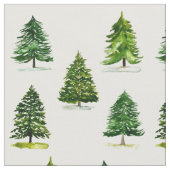 Forest Scandinavian Kersttree Pattern Cute Stof (Close Up)