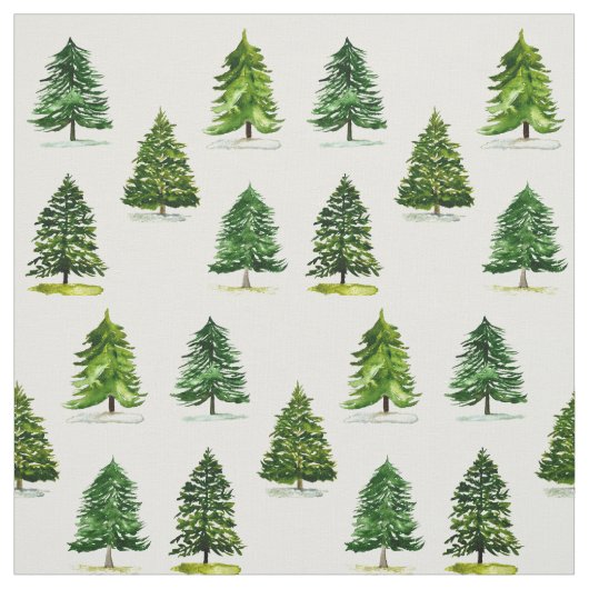 Forest Scandinavian Kersttree Pattern Cute Stof (Swatch)
