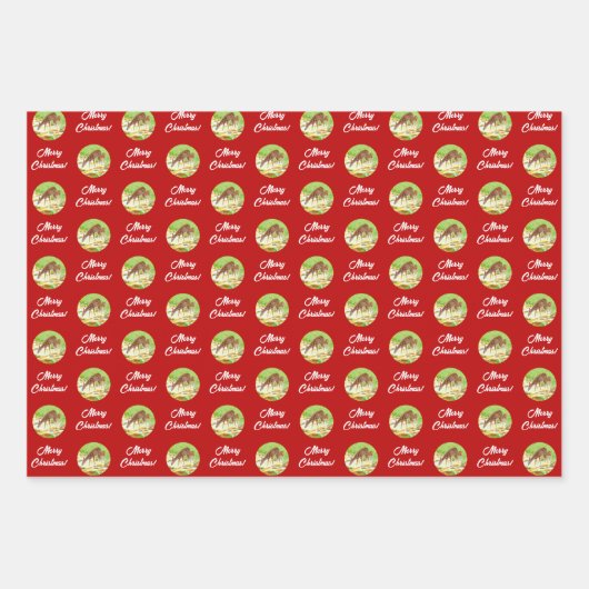 Forest Scene Christmas Wrapping Paper Sheets (Voorkant)