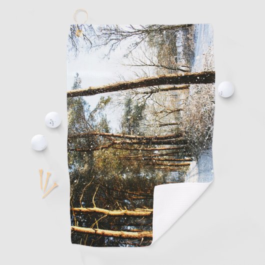Forest Snow Scene krijgt vervolg Golfhanddoek (Insitu)