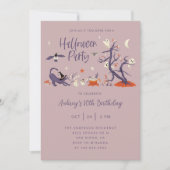 Forest Spirits Halloween Verjaardagsfeest Kaart (Voorkant)