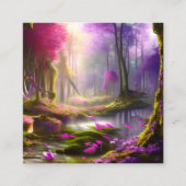 Forest Spring Magic Sparkle Fantasy Vierkante Visitekaartje (Voorkant)