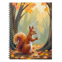 Forest Squirrel | Autumn Animal Watercolor Fall Notitieboek