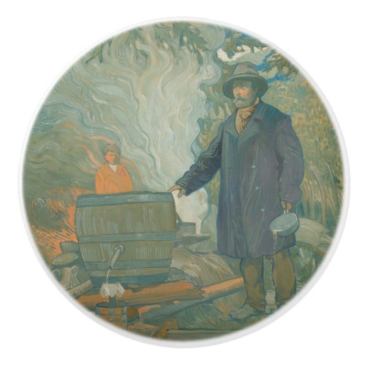 Forest stille Moonshiners White Lightning Liquor Keramische Knop (Voorkant)