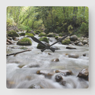Forest Stream wandklok Vierkante Klok